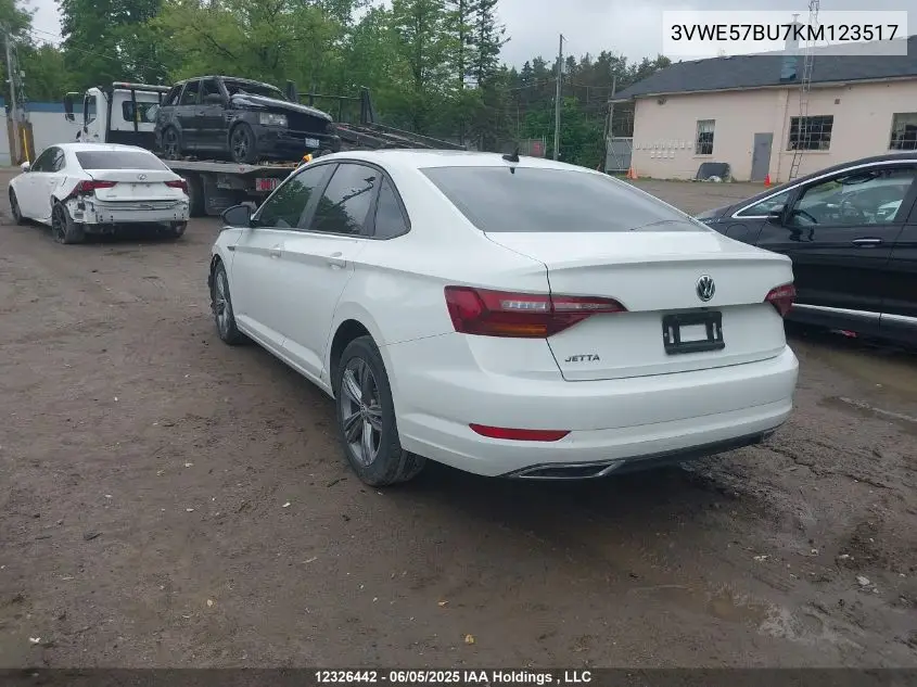 2019 Volkswagen Jetta Sel VIN: 3VWE57BU7KM123517 Lot: 12326442