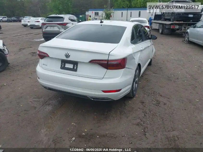 2019 Volkswagen Jetta Sel VIN: 3VWE57BU7KM123517 Lot: 12326442