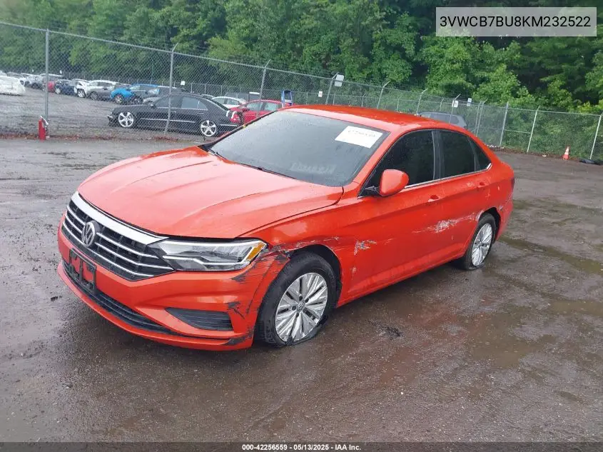 2019 Volkswagen Jetta 1.4T R-Line/1.4T S/1.4T Se VIN: 3VWCB7BU8KM232522 Lot: 42256559