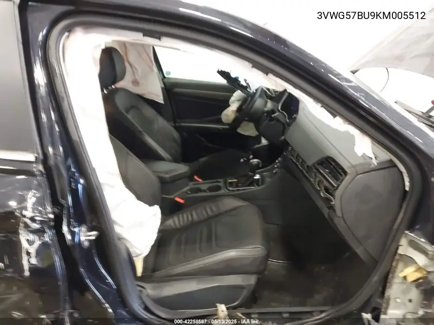 2019 Volkswagen Jetta 1.4T Sel Premium VIN: 3VWG57BU9KM005512 Lot: 42258587