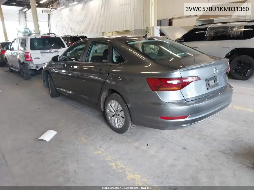 2019 Volkswagen Jetta 1.4T R-Line/1.4T S/1.4T Se VIN: 3VWC57BU1KM031360 Lot: 42265927