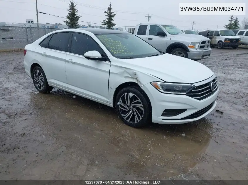 2021 Volkswagen Jetta Sel Premium VIN: 3VWG57BU9MM034771 Lot: 12297079