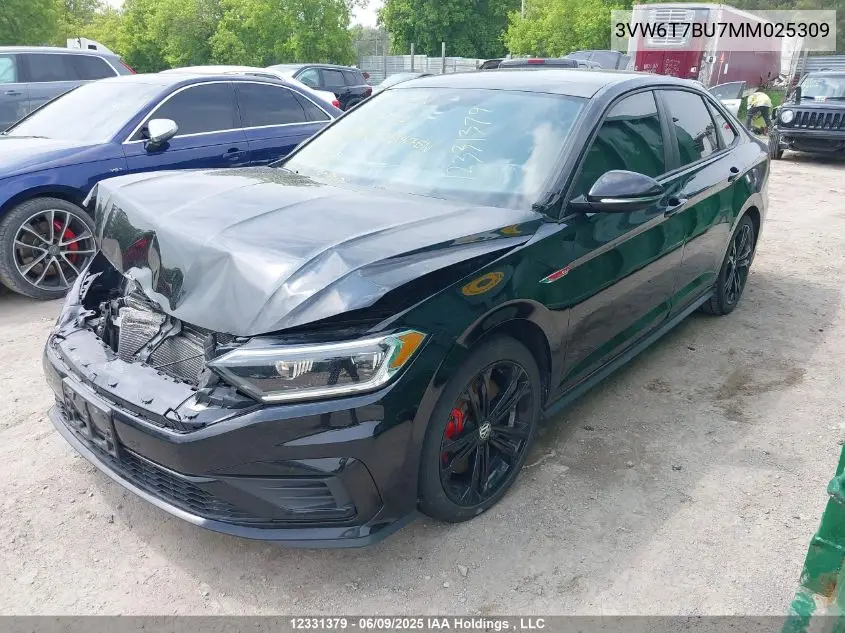 2021 Volkswagen Jetta Gli VIN: 3VW6T7BU7MM025309 Lot: 12331379