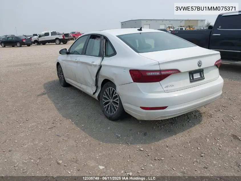 2021 Volkswagen Jetta Highline VIN: 3VWE57BU1MM075371 Lot: 12335745