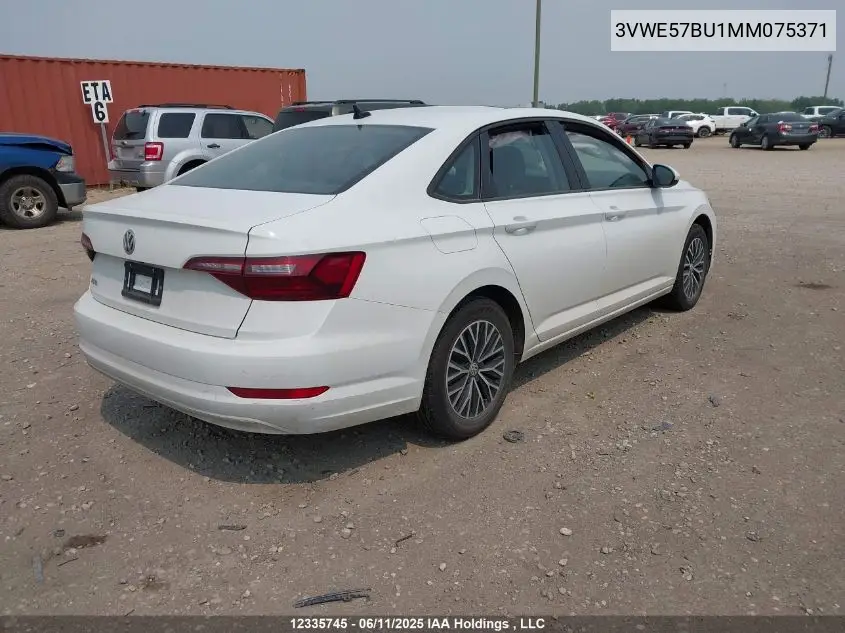 2021 Volkswagen Jetta Highline VIN: 3VWE57BU1MM075371 Lot: 12335745