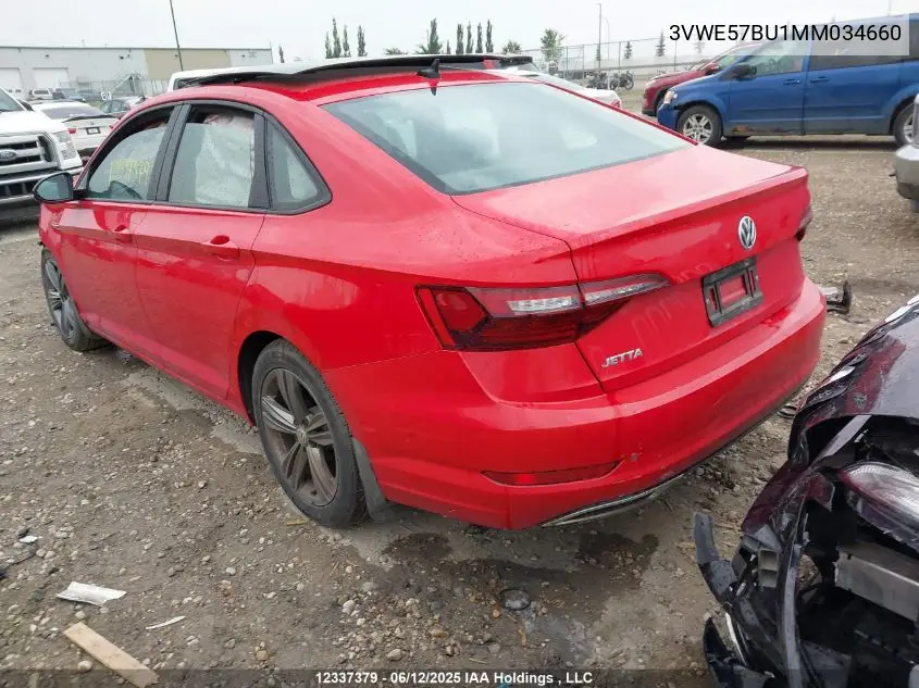 2021 Volkswagen Jetta Highline VIN: 3VWE57BU1MM034660 Lot: 12337379