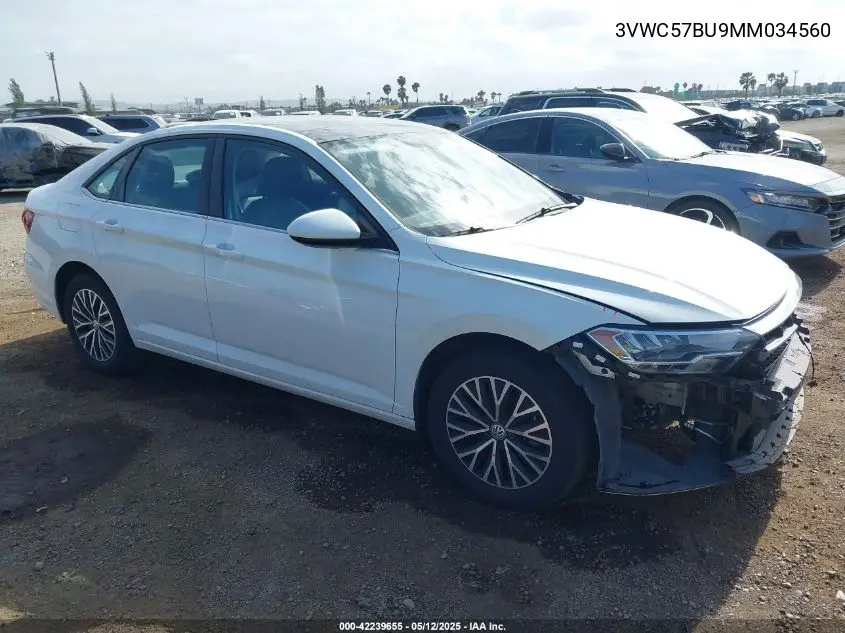 2021 Volkswagen Jetta 1.4T R-Line/1.4T S/1.4T Se VIN: 3VWC57BU9MM034560 Lot: 42239655