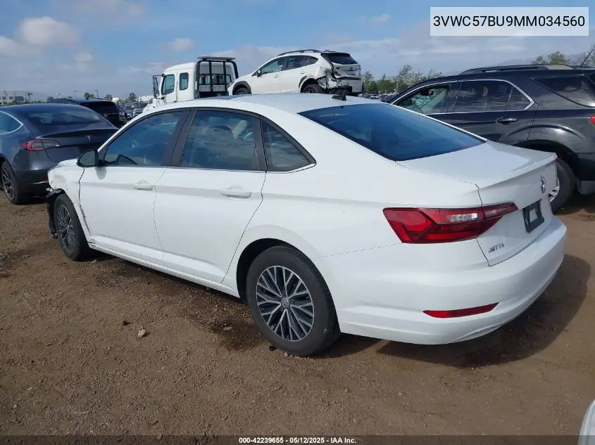 2021 Volkswagen Jetta 1.4T R-Line/1.4T S/1.4T Se VIN: 3VWC57BU9MM034560 Lot: 42239655