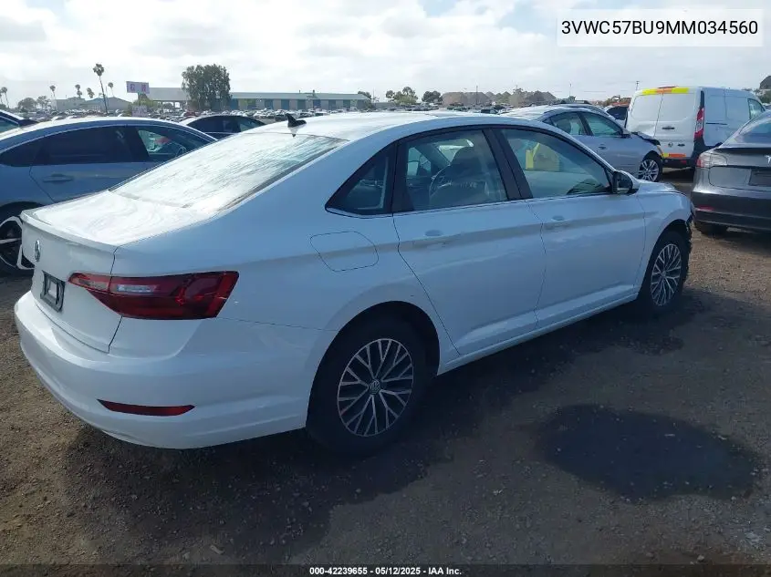 2021 Volkswagen Jetta 1.4T R-Line/1.4T S/1.4T Se VIN: 3VWC57BU9MM034560 Lot: 42239655