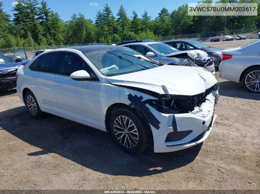 2021 Volkswagen Jetta 1.4T R-Line/1.4T S/1.4T Se VIN: 3VWC57BU0MM003617 Lot: 42602413