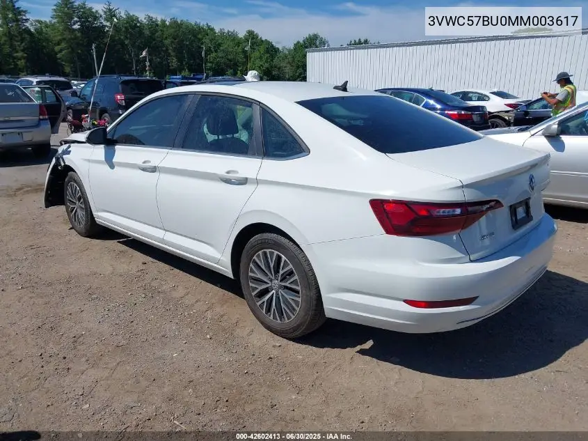 2021 Volkswagen Jetta 1.4T R-Line/1.4T S/1.4T Se VIN: 3VWC57BU0MM003617 Lot: 42602413