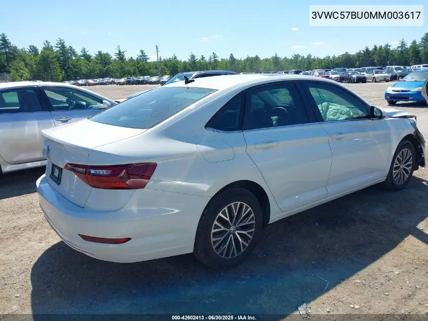 2021 Volkswagen Jetta 1.4T R-Line/1.4T S/1.4T Se VIN: 3VWC57BU0MM003617 Lot: 42602413