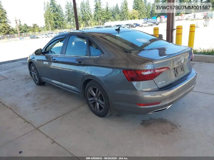 2021 Volkswagen Jetta 1.4T R-Line/1.4T S/1.4T Se VIN: 3VWC57BU7MM001587 Lot: 42626242
