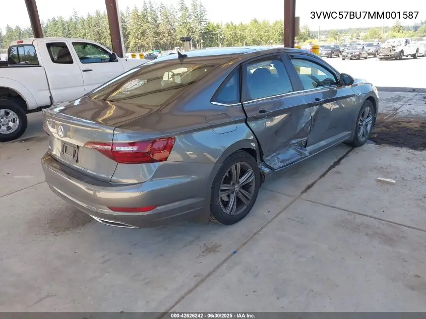 2021 Volkswagen Jetta 1.4T R-Line/1.4T S/1.4T Se VIN: 3VWC57BU7MM001587 Lot: 42626242