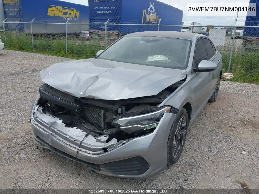 2022 Volkswagen Jetta VIN: 3VWEM7BU7NM004146 Lot: 12326093