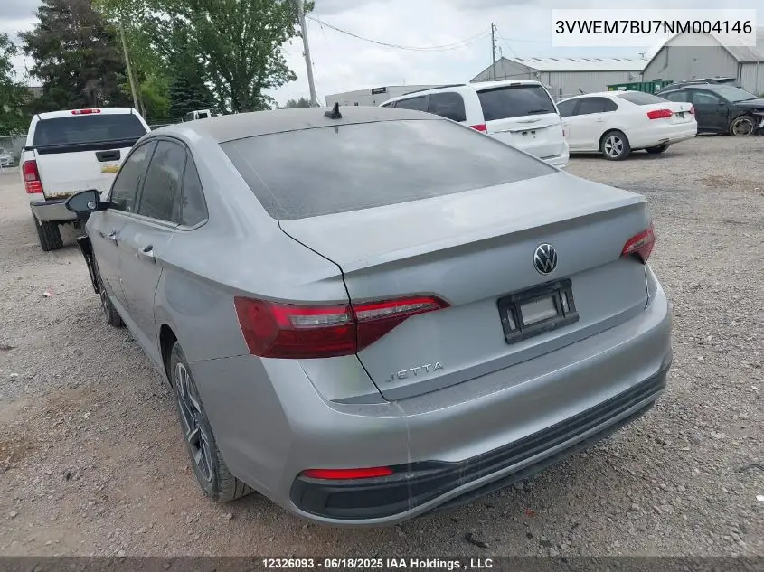 2022 Volkswagen Jetta VIN: 3VWEM7BU7NM004146 Lot: 12326093