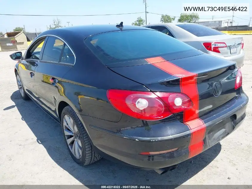 2009 Volkswagen Cc Sport VIN: WVWML73C49E546422 Lot: 42218322