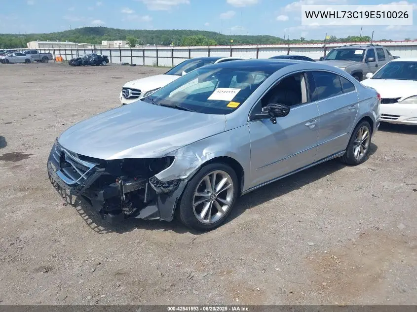 2009 Volkswagen Cc Luxury VIN: WVWHL73C19E510026 Lot: 42541593