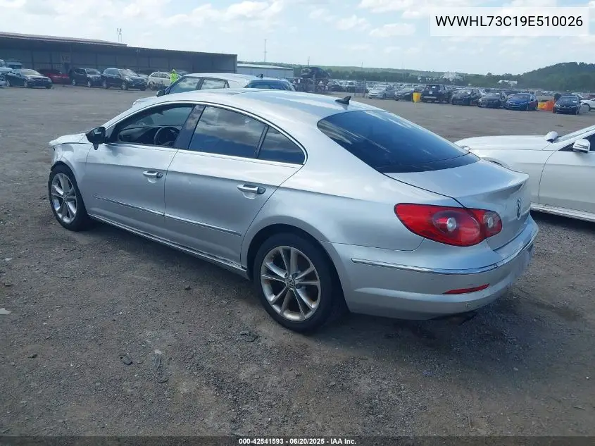 2009 Volkswagen Cc Luxury VIN: WVWHL73C19E510026 Lot: 42541593