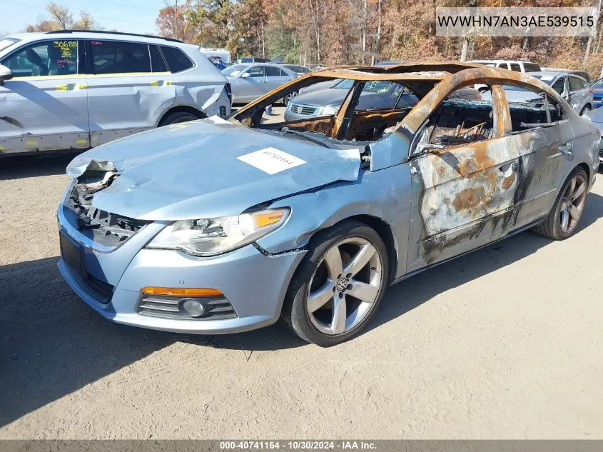 2010 Volkswagen Cc Luxury VIN: WVWHN7AN3AE539515 Lot: 40741164