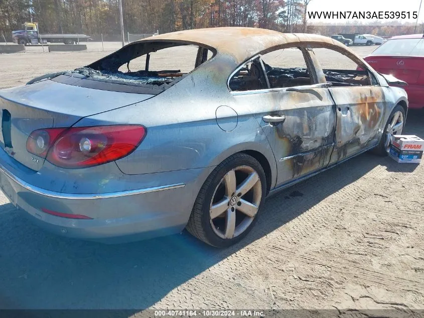 2010 Volkswagen Cc Luxury VIN: WVWHN7AN3AE539515 Lot: 40741164