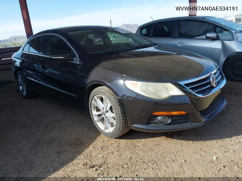2010 Volkswagen Cc Luxury VIN: WVWHN7AN0AE534191 Lot: 42239700