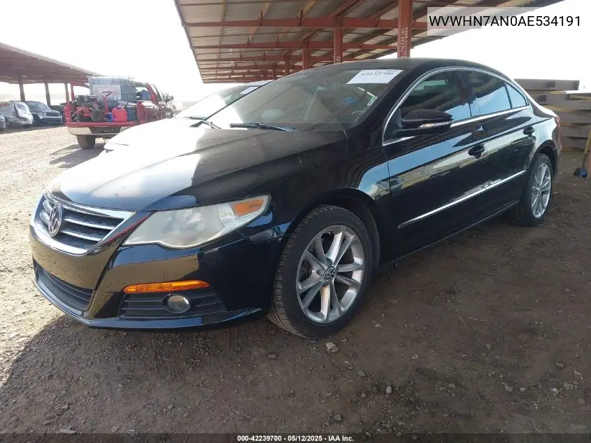 2010 Volkswagen Cc Luxury VIN: WVWHN7AN0AE534191 Lot: 42239700