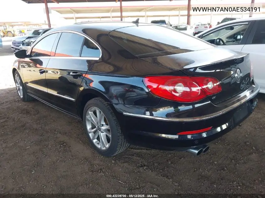 2010 Volkswagen Cc Luxury VIN: WVWHN7AN0AE534191 Lot: 42239700