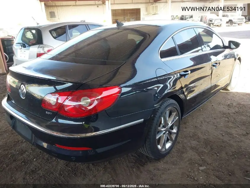 2010 Volkswagen Cc Luxury VIN: WVWHN7AN0AE534191 Lot: 42239700