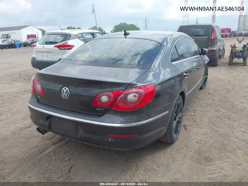 2010 Volkswagen Cc Luxury VIN: WVWHN9AN1AE546104 Lot: 42242347
