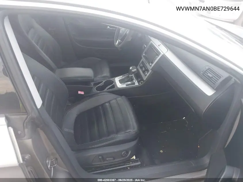 2011 Volkswagen Cc Sport VIN: WVWMN7AN0BE729644 Lot: 42583367