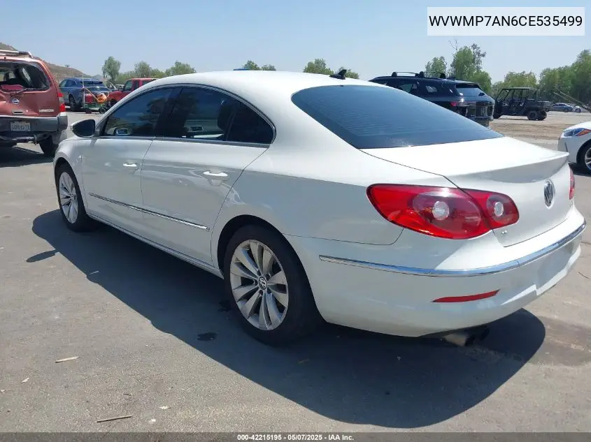 2012 Volkswagen Cc Sport VIN: WVWMP7AN6CE535499 Lot: 42215195
