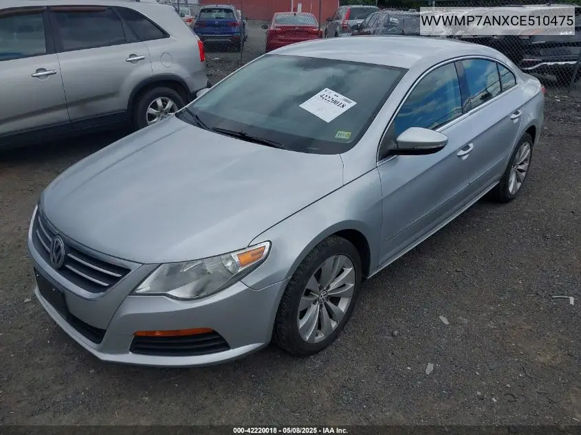 2012 Volkswagen Cc Sport/R-Line VIN: WVWMP7ANXCE510475 Lot: 42220018