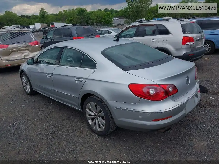 2012 Volkswagen Cc Sport/R-Line VIN: WVWMP7ANXCE510475 Lot: 42220018