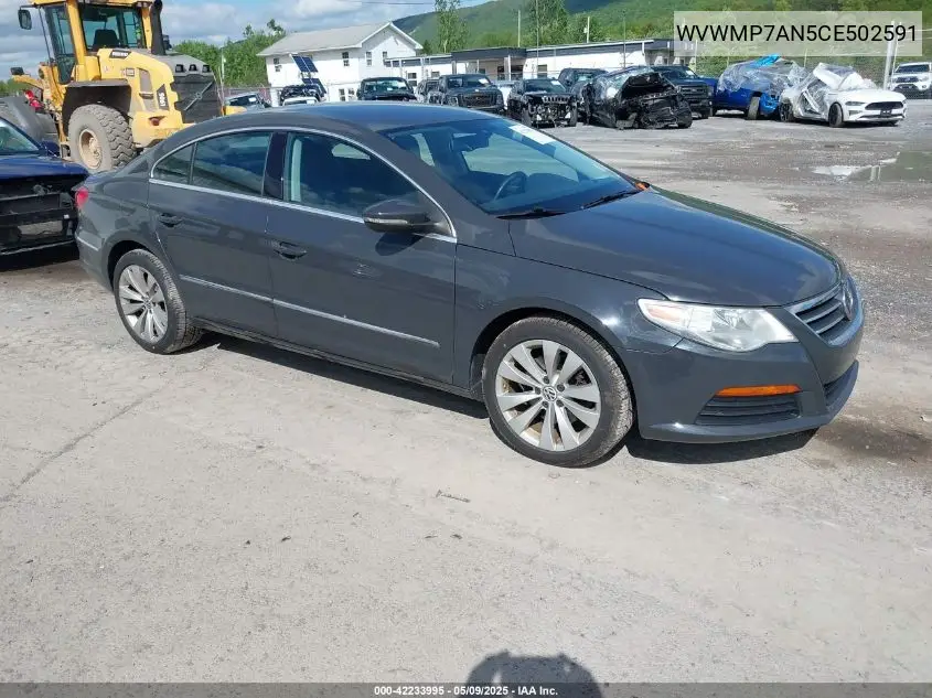 2012 Volkswagen Cc Sport VIN: WVWMP7AN5CE502591 Lot: 42233995