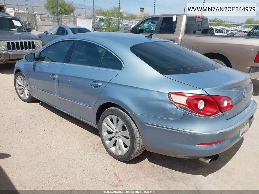 2012 Volkswagen Cc Sport VIN: WVWMN7AN2CE544979 Lot: 42267853