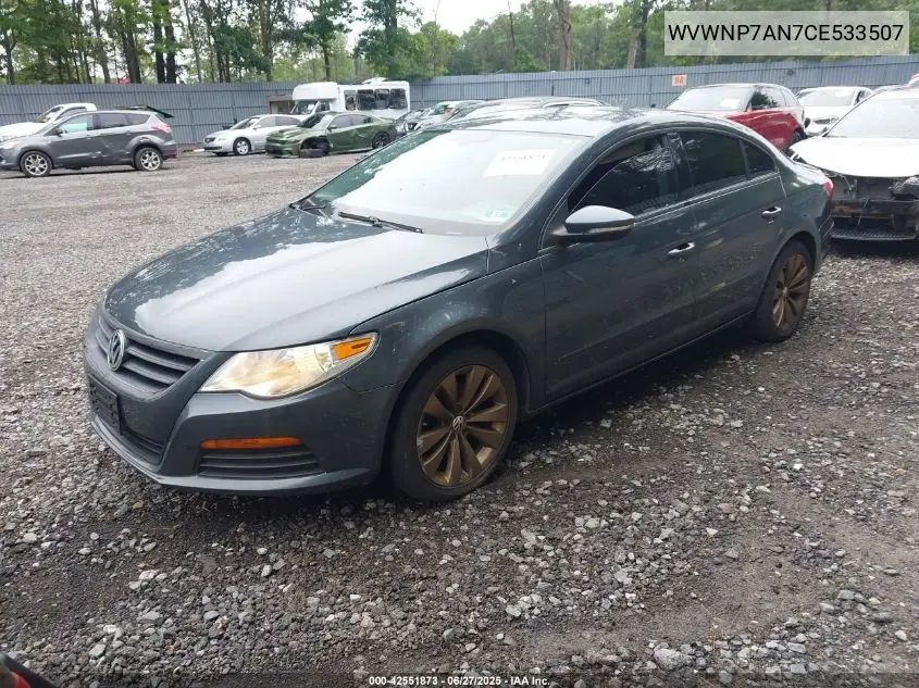 2012 Volkswagen Cc Sport VIN: WVWNP7AN7CE533507 Lot: 42551873