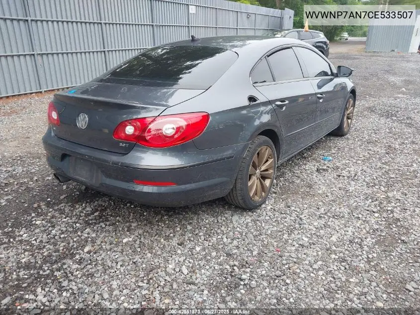 2012 Volkswagen Cc Sport VIN: WVWNP7AN7CE533507 Lot: 42551873