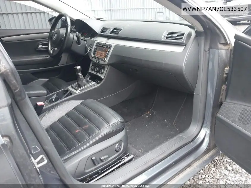 2012 Volkswagen Cc Sport VIN: WVWNP7AN7CE533507 Lot: 42551873