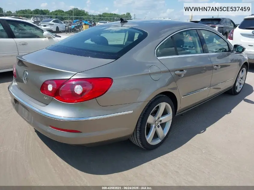 2012 Volkswagen Cc Lux VIN: WVWHN7AN5CE537459 Lot: 42583523