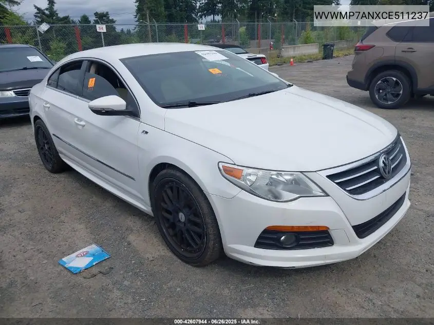2012 Volkswagen Cc R-Line VIN: WVWMP7ANXCE511237 Lot: 42607944