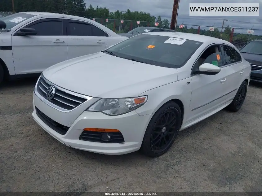 2012 Volkswagen Cc R-Line VIN: WVWMP7ANXCE511237 Lot: 42607944