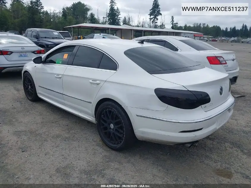 2012 Volkswagen Cc R-Line VIN: WVWMP7ANXCE511237 Lot: 42607944