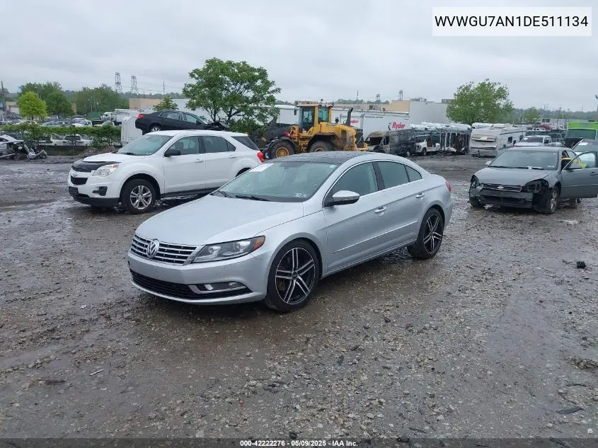 2013 Volkswagen Cc 3.6L Vr6 Executive VIN: WVWGU7AN1DE511134 Lot: 42222276