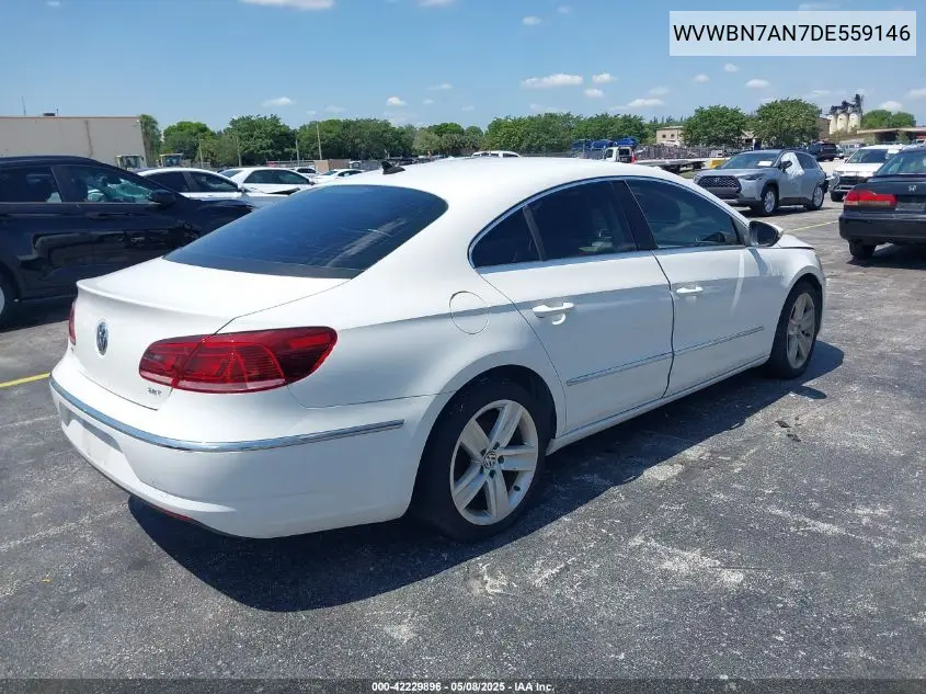 2013 Volkswagen Cc 2.0T Sport VIN: WVWBN7AN7DE559146 Lot: 42229896
