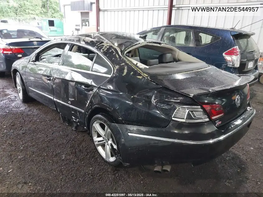 2013 Volkswagen Cc 2.0T R-Line VIN: WVWBN7AN2DE544957 Lot: 42251097