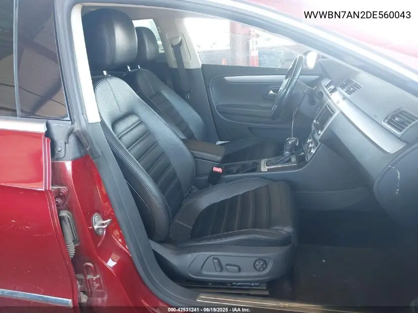 2013 Volkswagen Cc 2.0T Sport VIN: WVWBN7AN2DE560043 Lot: 42531241