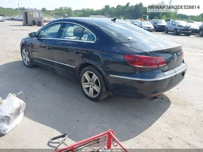 2013 Volkswagen Cc 2.0T Sport VIN: WVWAP7AN2DE528814 Lot: 42552768