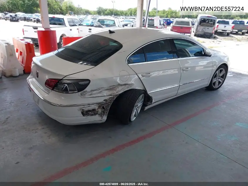 2013 Volkswagen Cc 2.0T Sport VIN: WVWBN7AN2DE557224 Lot: 42574009