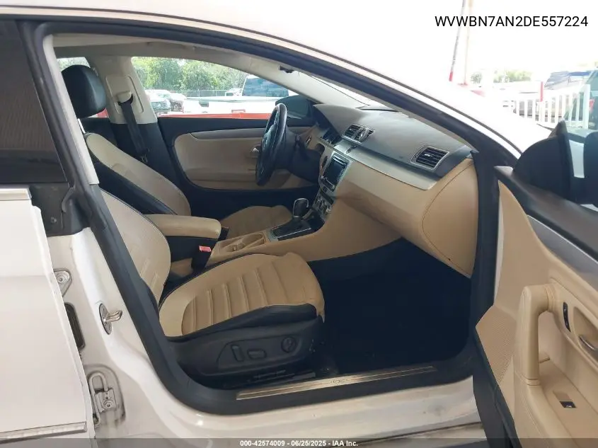 2013 Volkswagen Cc 2.0T Sport VIN: WVWBN7AN2DE557224 Lot: 42574009